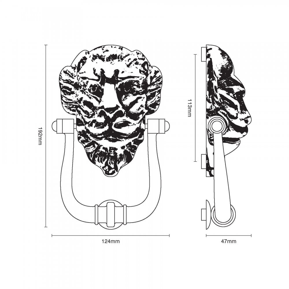 Lions Head Door Knocker