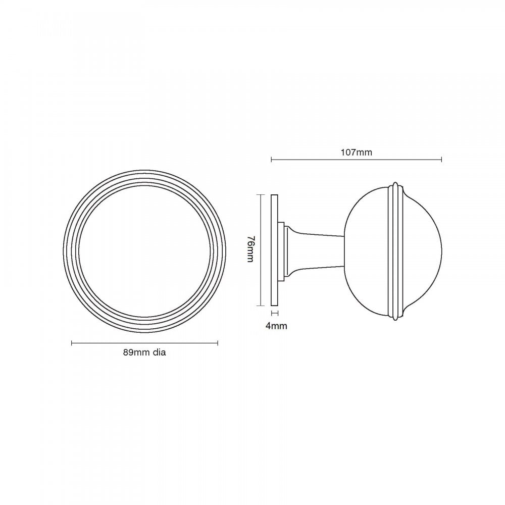 Plain Round Centre Door Knob