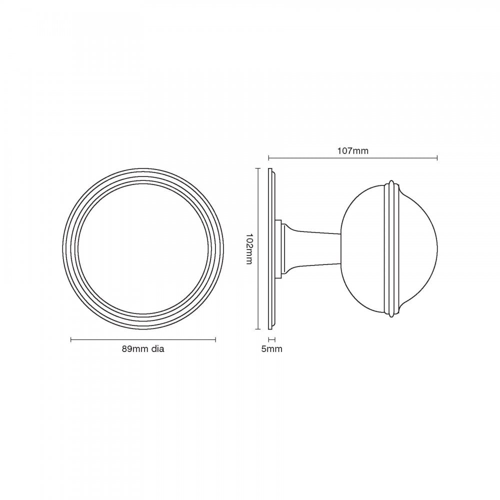 Plain Round Centre Door Knob