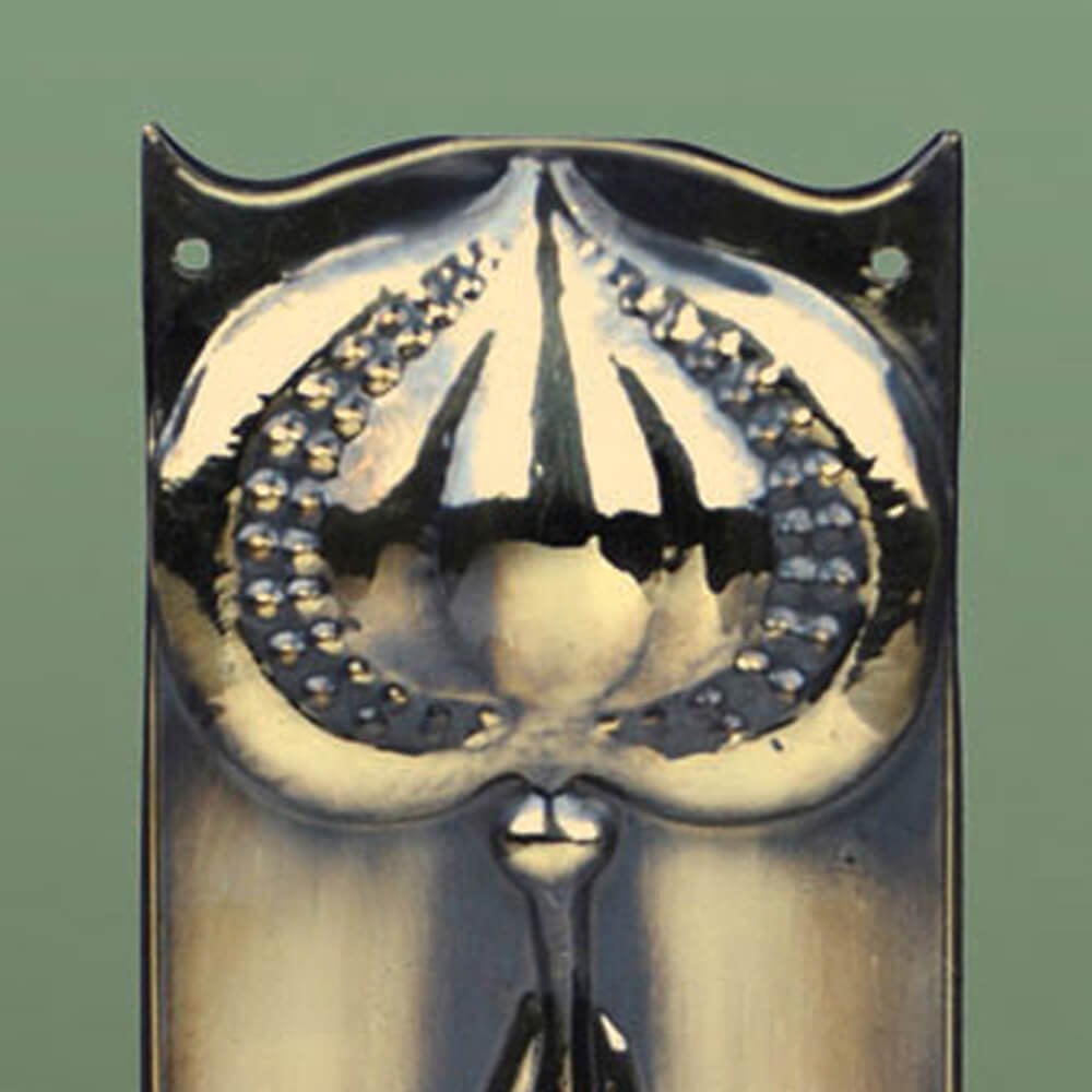 Art Nouveau Finger Plate - Brass or Nickel