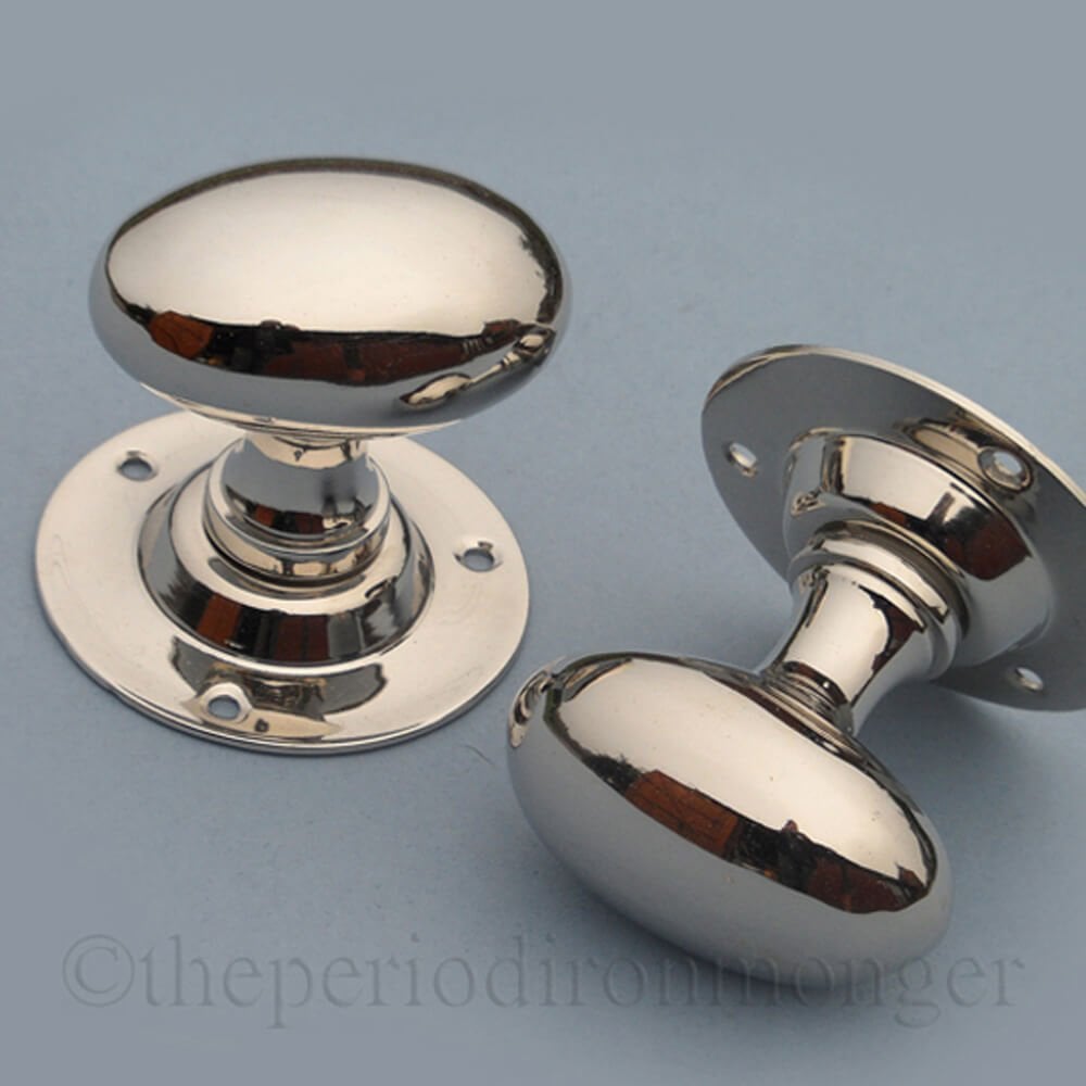 Nickel Oval Mortice Door Knobs