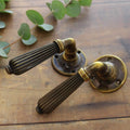 Brass Reeded Lever Handles
