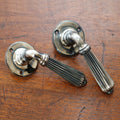 Nickel Reeded Lever Handles