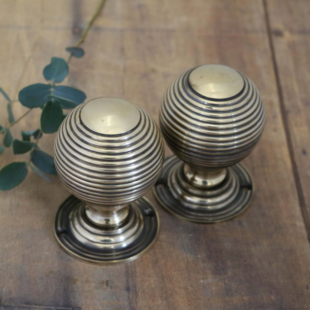 Large Brass Beehive Door Knobs
