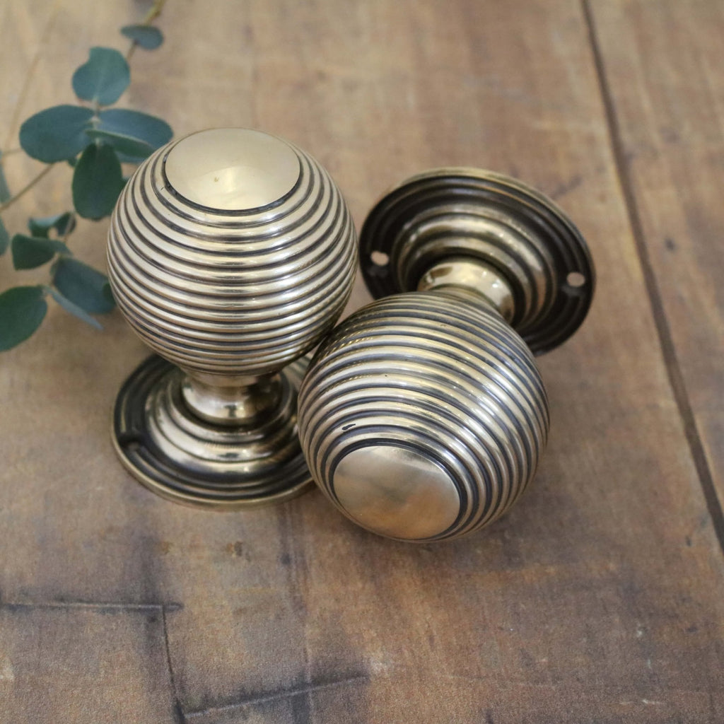 Large Brass Beehive Door Knobs