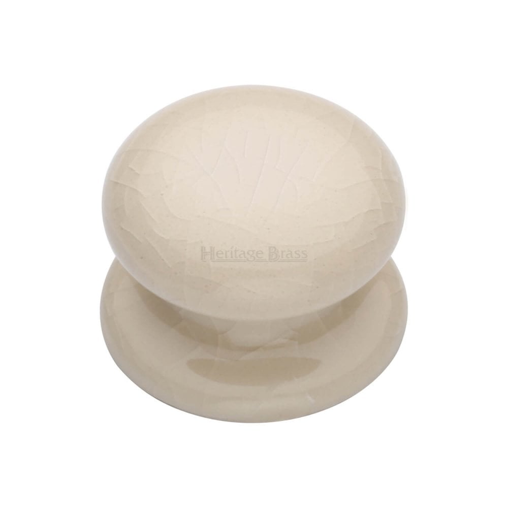 Cream Crackle Porcelain Cabinet Knob