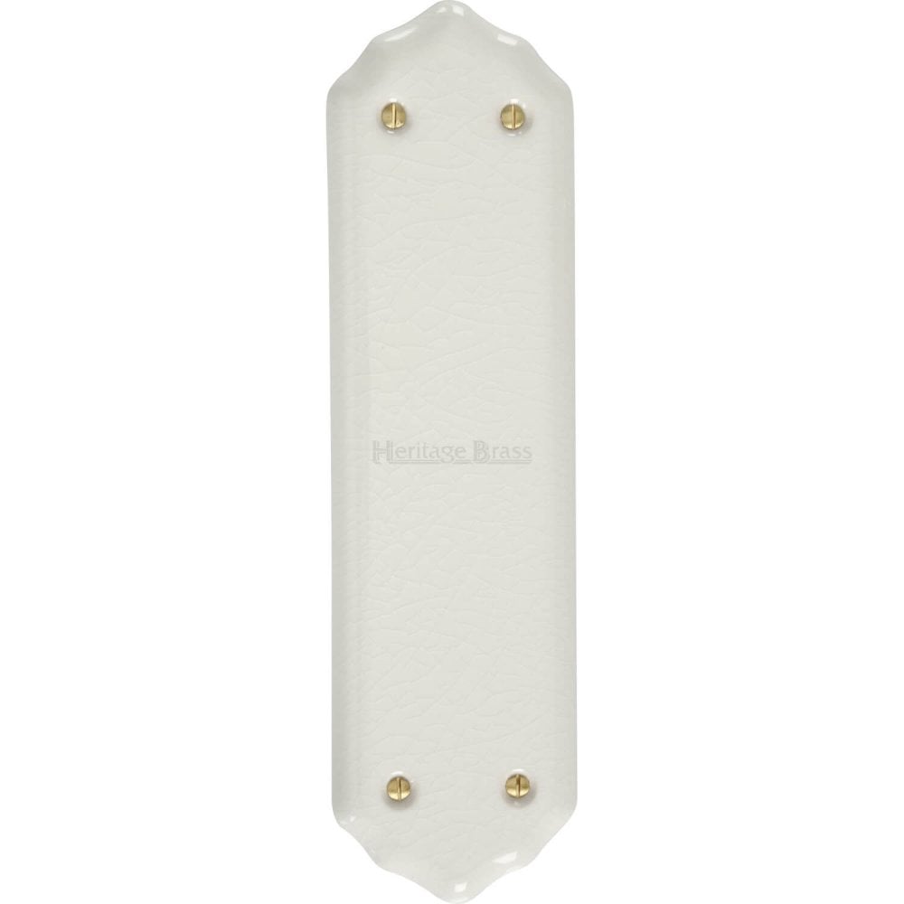 White Crackle Porcelain Finger Plate