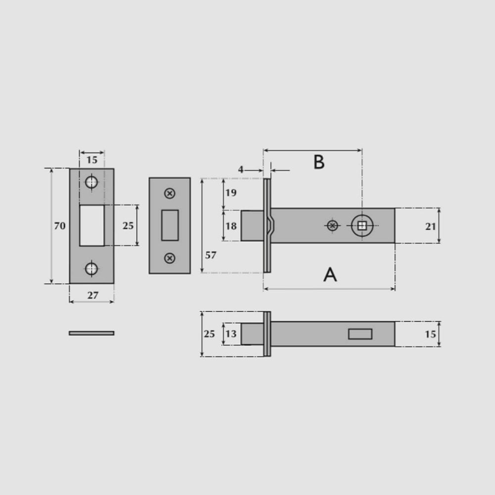Tubular Mortice Privacy Deadbolt (UK)