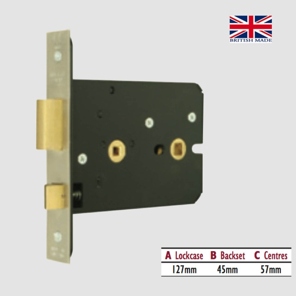 Horizontal Bathroom Mortice Sashlock (UK)