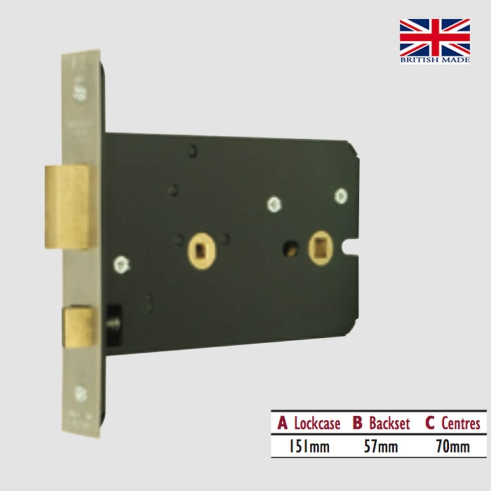 Horizontal Bathroom Mortice Sashlock (UK)
