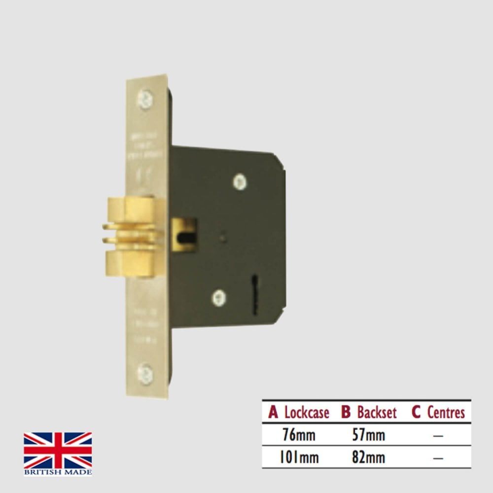 3 Lever Mortice Sliding Door Lock (UK)
