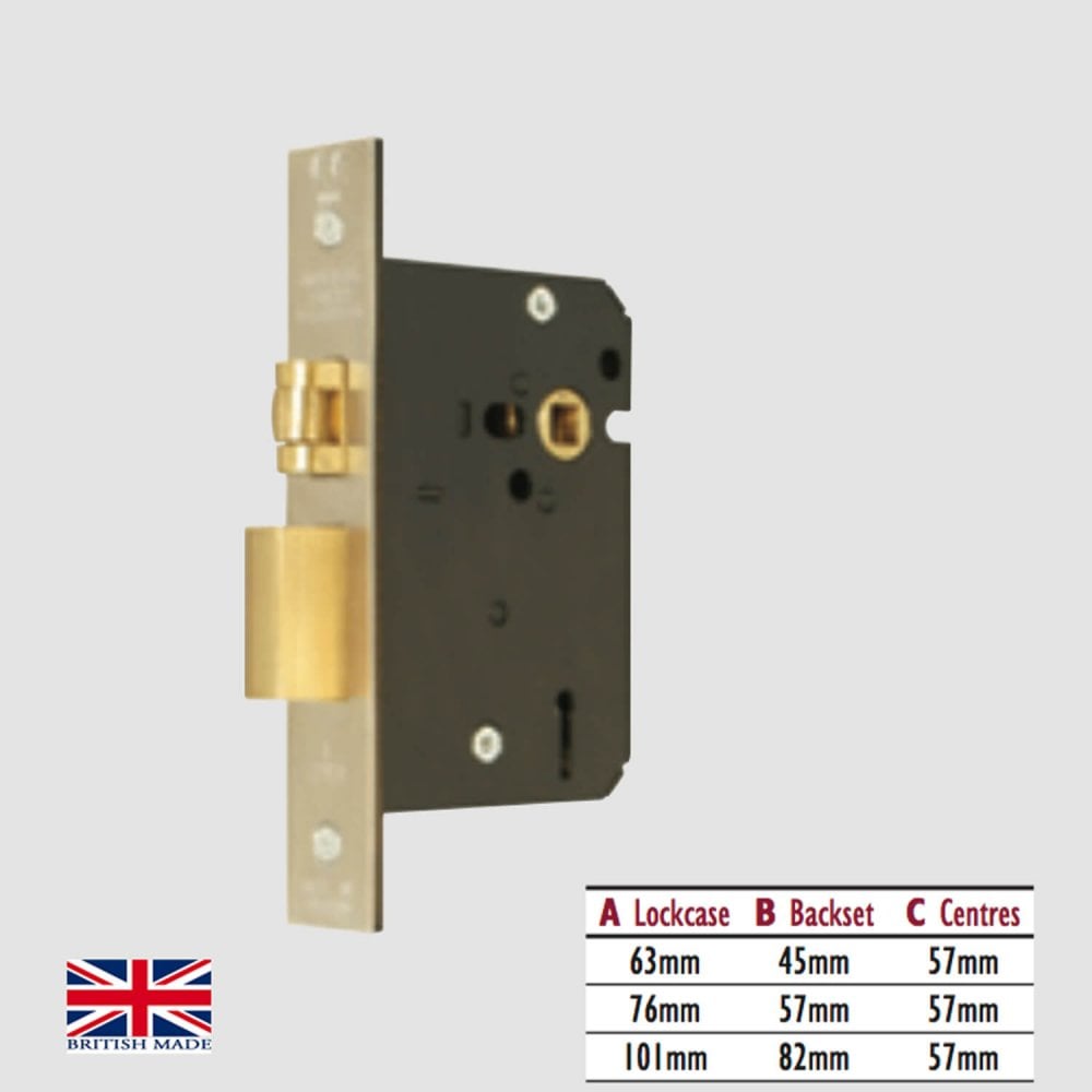 3 Lever Mortice Roller Bolt Sashlock (UK)
