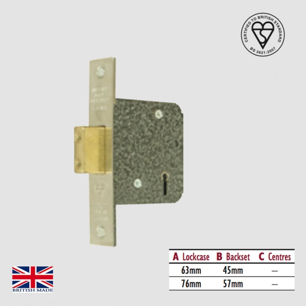5 Lever Mortice Deadlock - UK British Standard