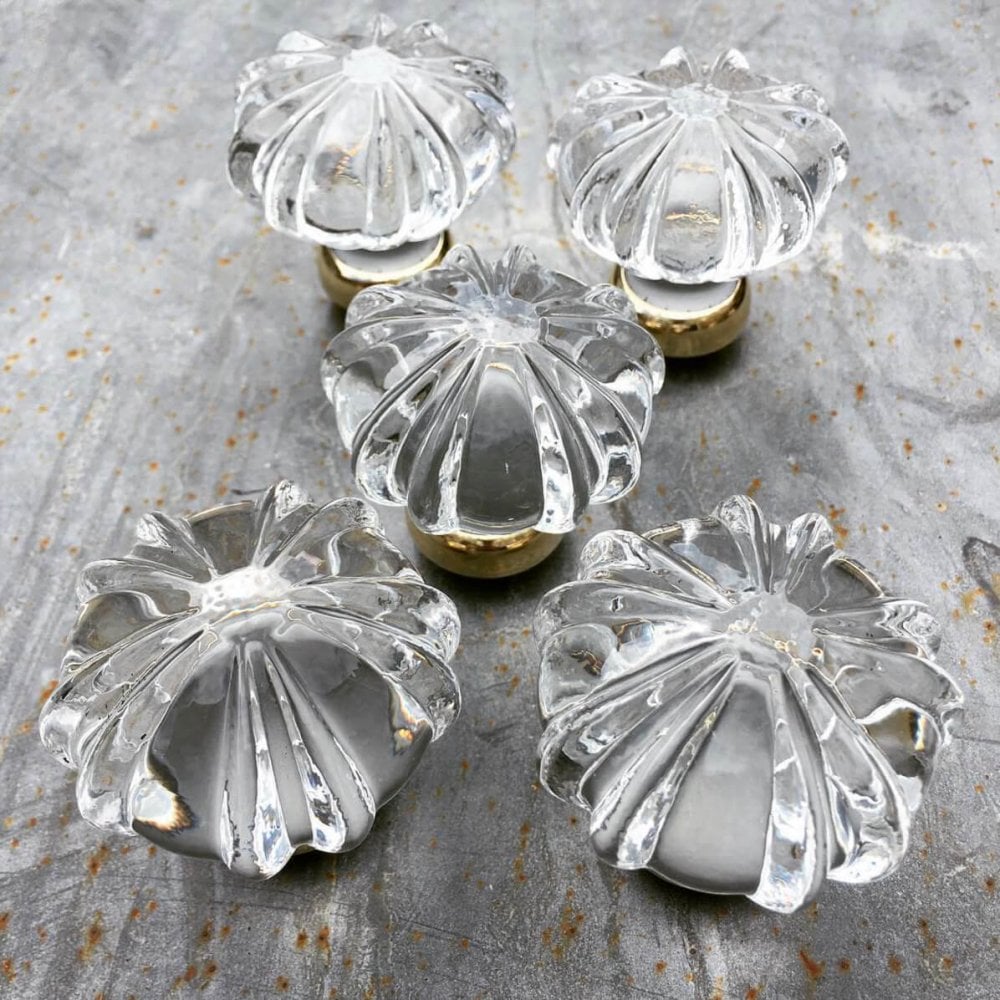 Handmade Clear Pumpkin Cupboard Knob