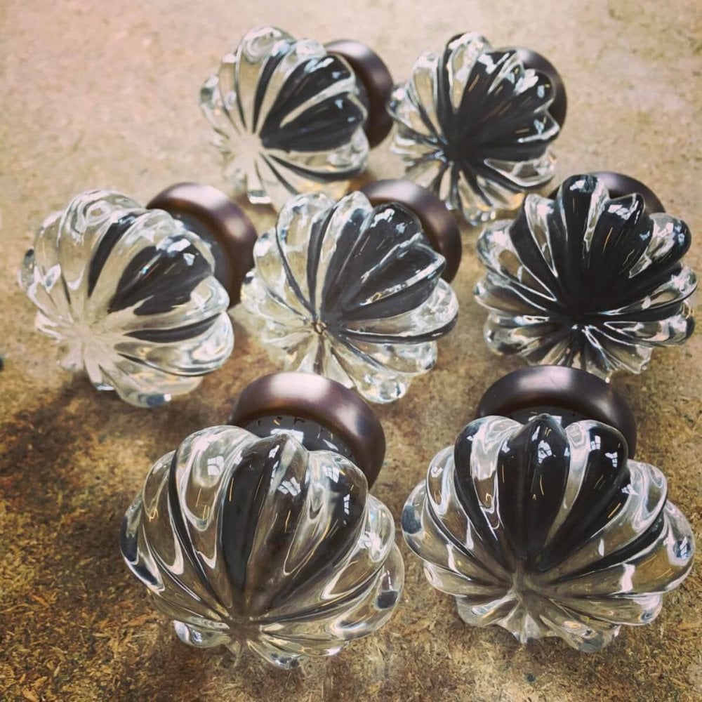 Handmade Clear Daisy Flower Cupboard Knob
