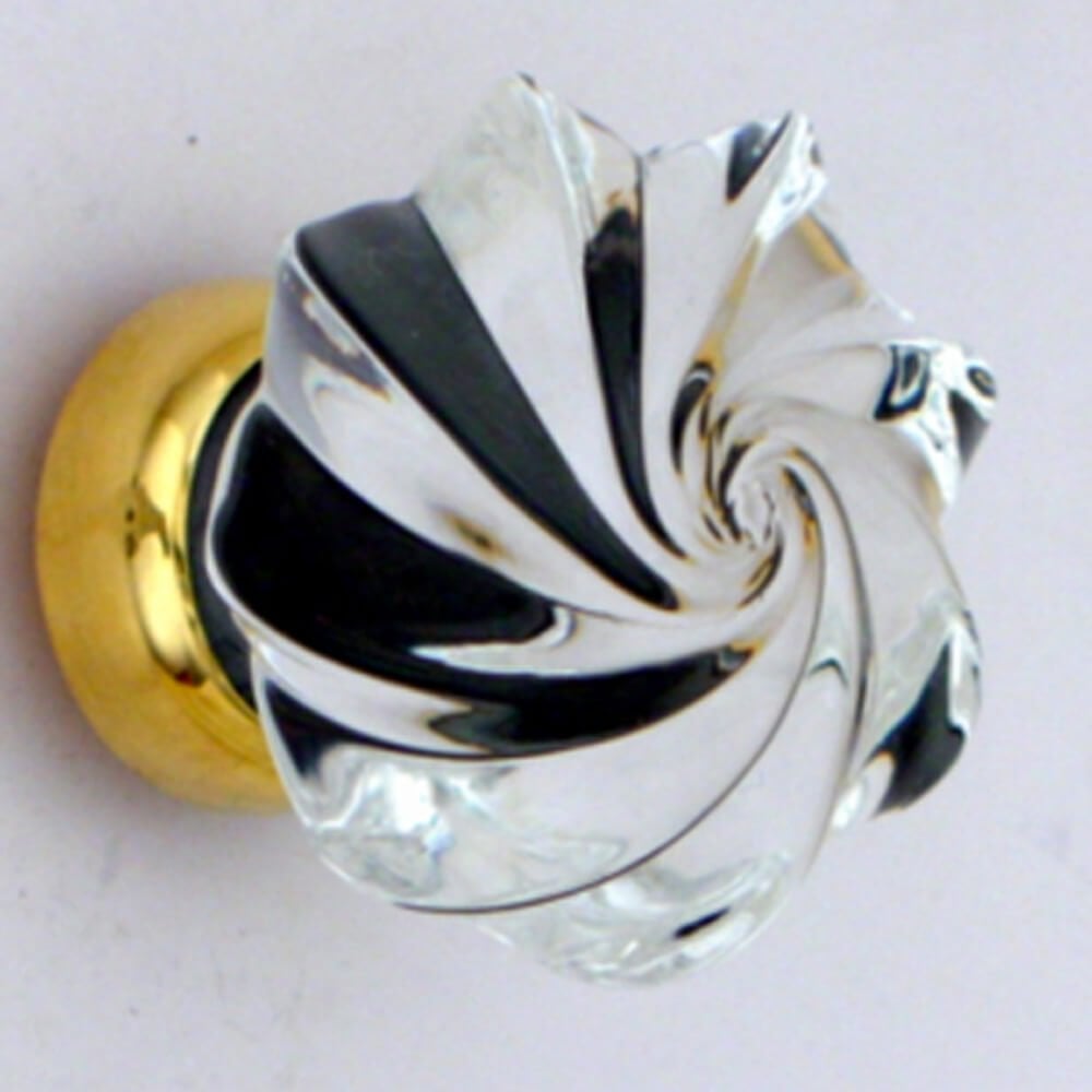 Handmade Clear Whirl Cupboard Knob