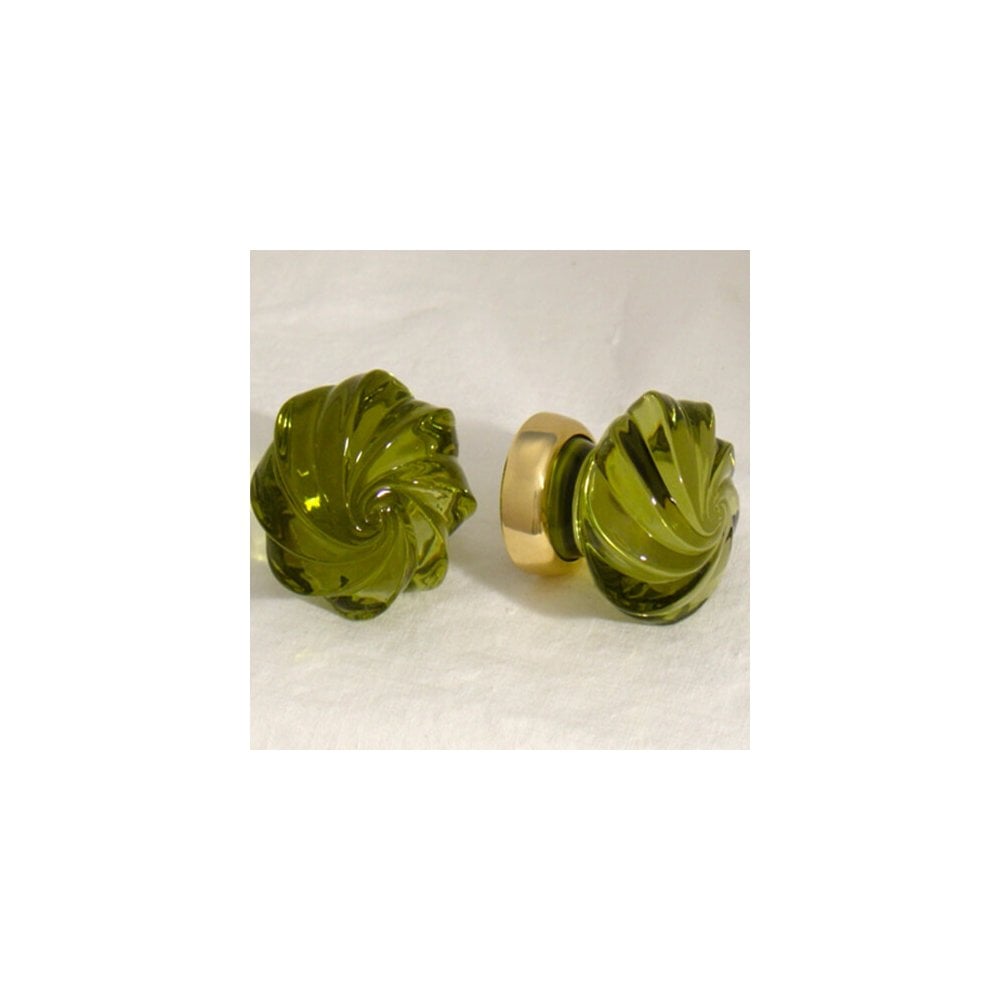 Handmade Peridot Whirl Cupboard Knob