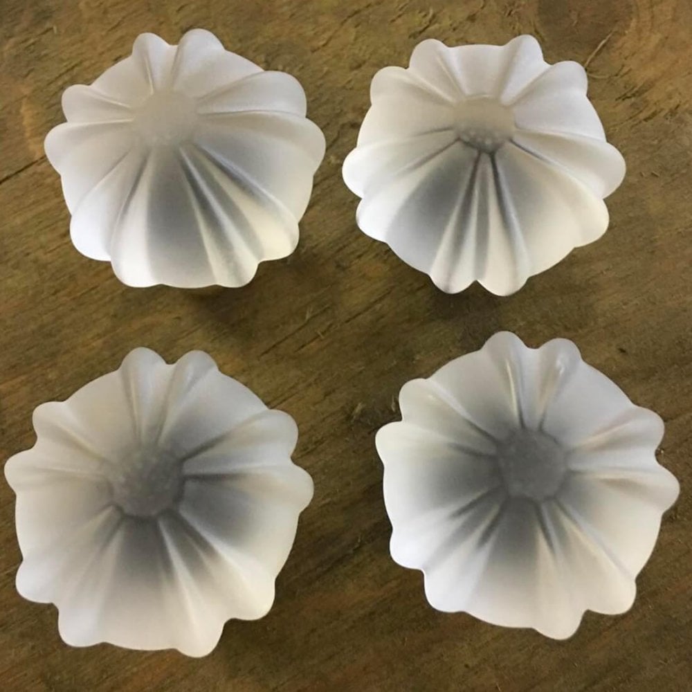 Handmade Frosted Clear Pumpkin Cupboard Knob