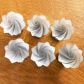 Handmade Frosted Clear Whirl Cupboard Knob