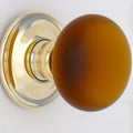 Frosted Amber Handmade Glass Smooth Bun Knobs