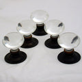 Handmade Glass Clear Smooth Bun Door Knobs