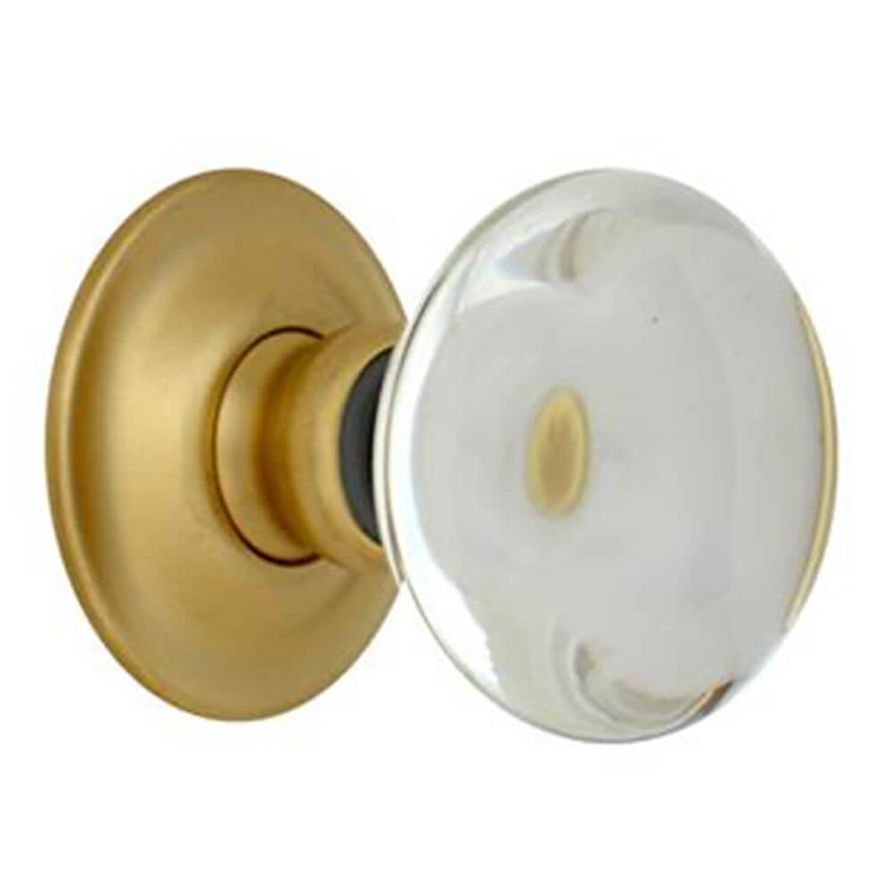 Handmade Glass Clear Smooth Bun Door Knobs
