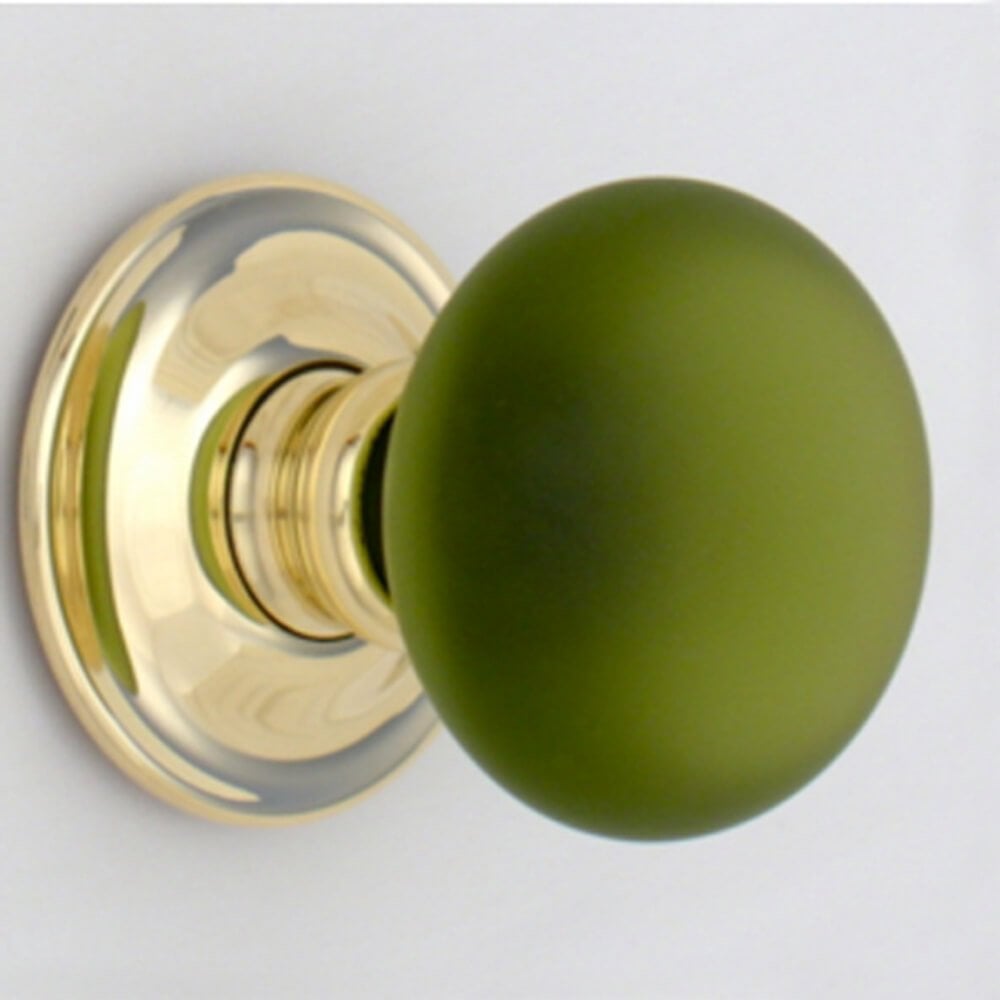 Frosted Peridot Handmade Glass Smooth Bun Knobs