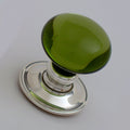 Handmade Glass Peridot Smooth Bun Door Knobs