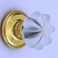Frosted Clear Daisy Handmade Glass Door Knobs