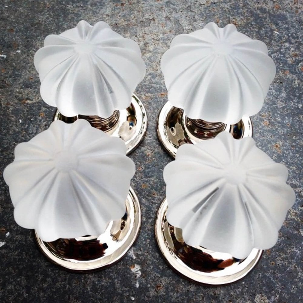 Frosted Clear Pumpkin Handmade Glass Door Knobs