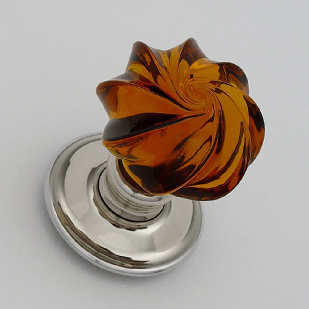 Amber Whirl Handmade Glass Door Knobs