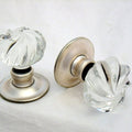 Clear Whirl Handmade Glass Door Knobs
