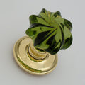 Peridot Whirl Handmade Glass Door Knobs