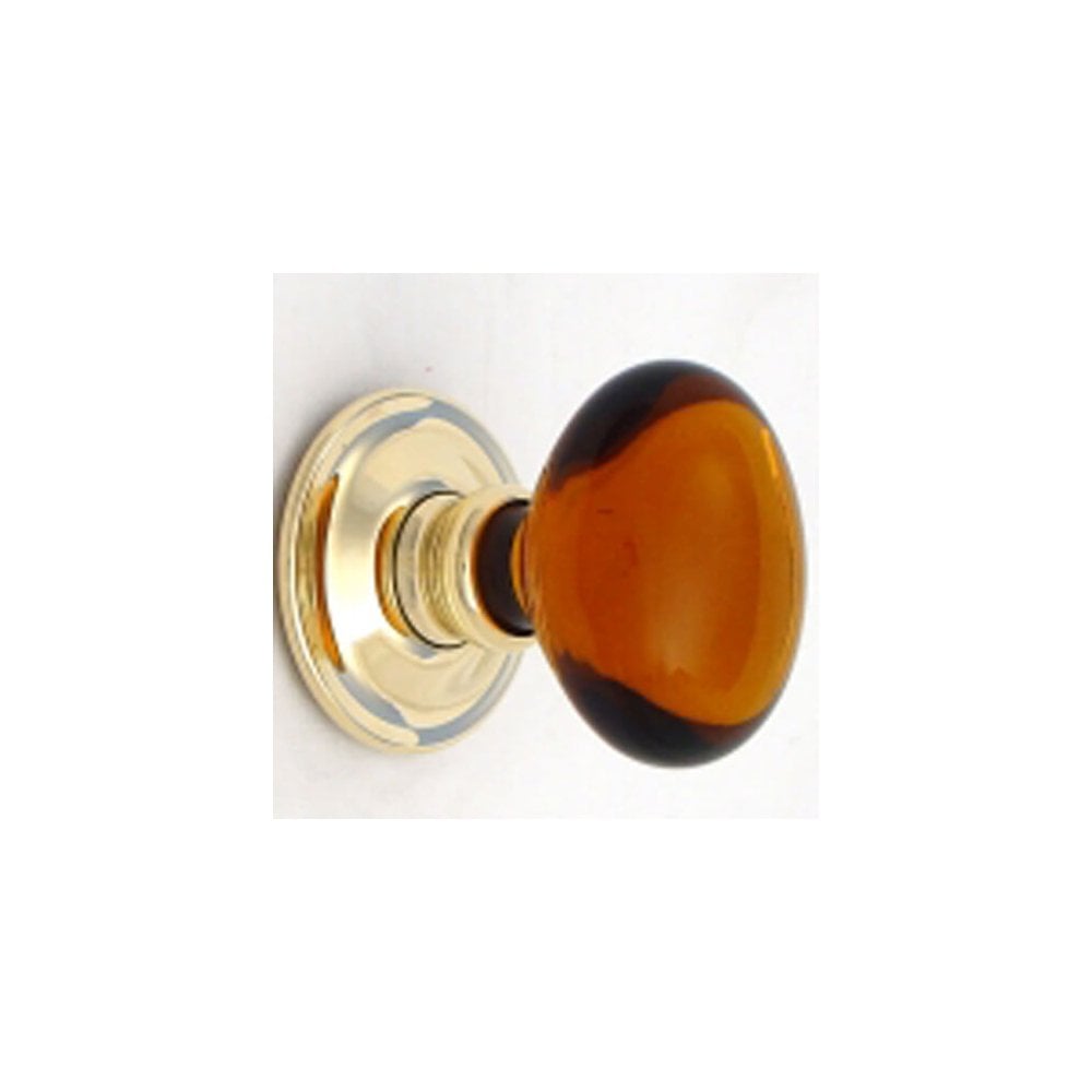 Amber Oval Handmade Glass Door Knobs