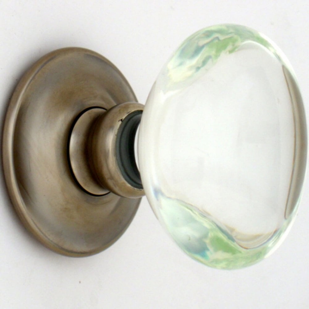Clear Oval Handmade Glass Door Knobs