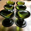Peridot Oval Handmade Glass Door Knobs