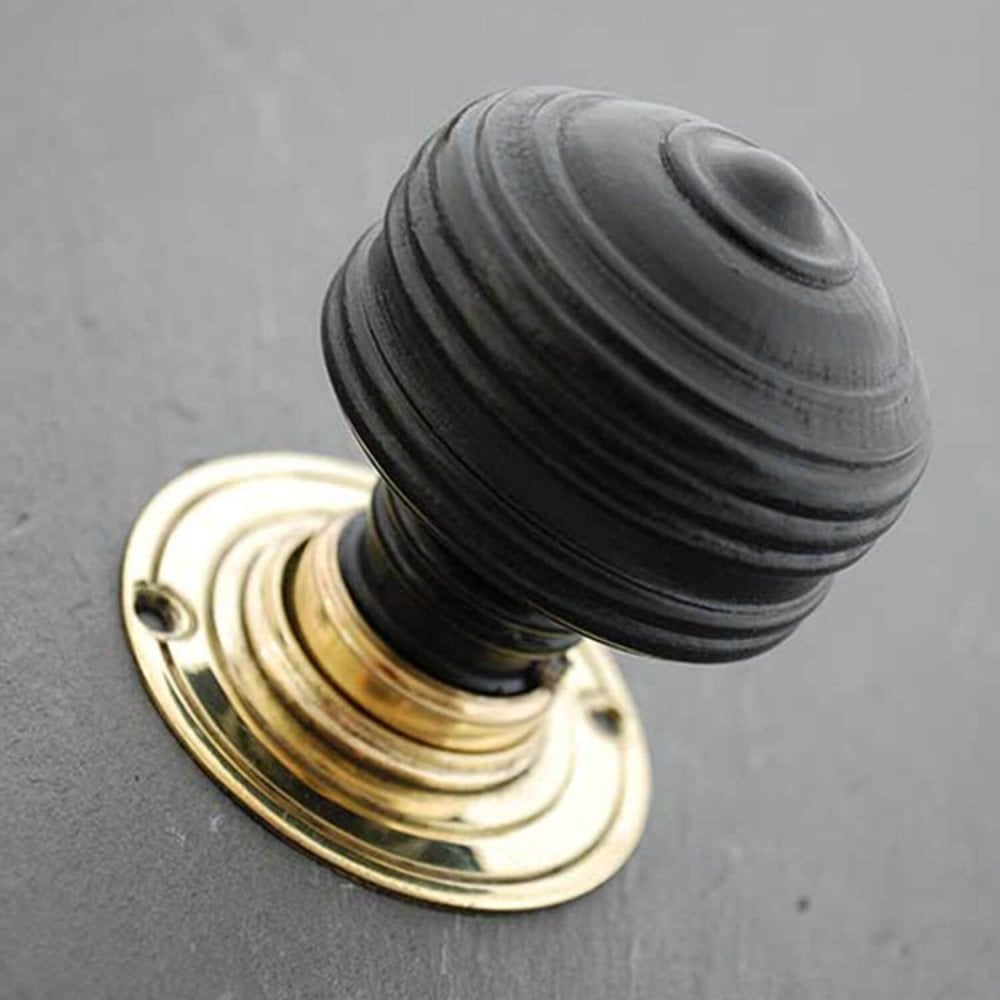 Victorian Royal Ebonised Door Knobs