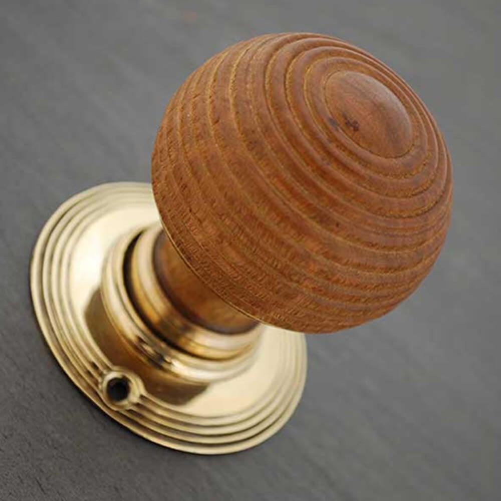 Oak Squat Beehive Door Knobs