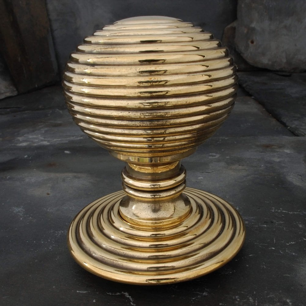 Brass Beehive Centre Door Pull