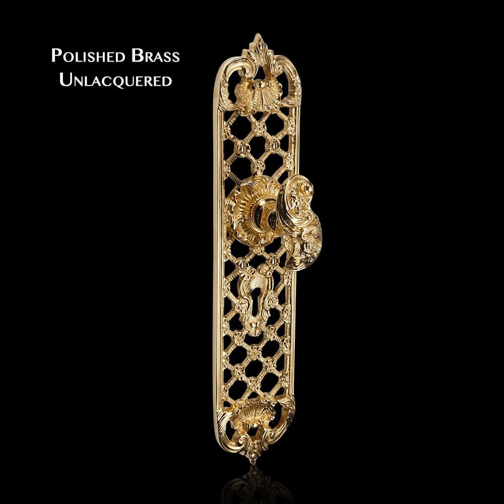 Louis XV Door Knob on Trellis Backplate