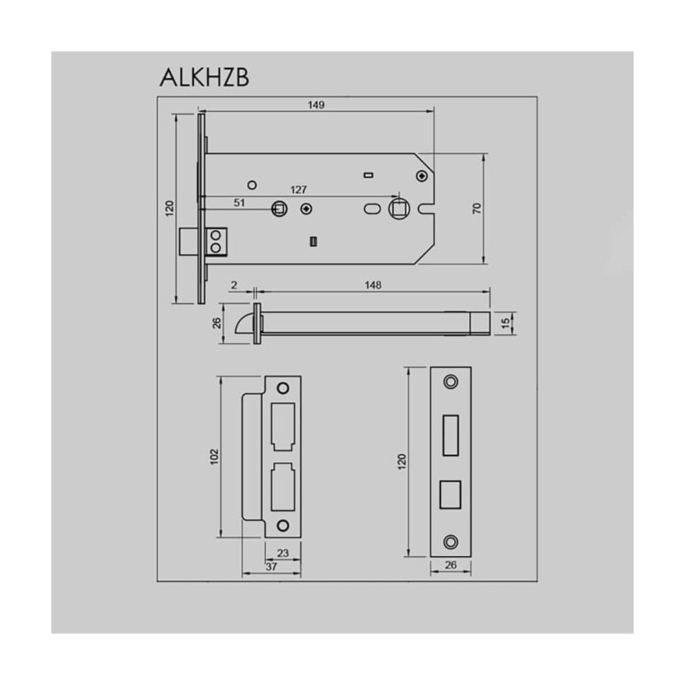 Horizontal Bathroom Lock