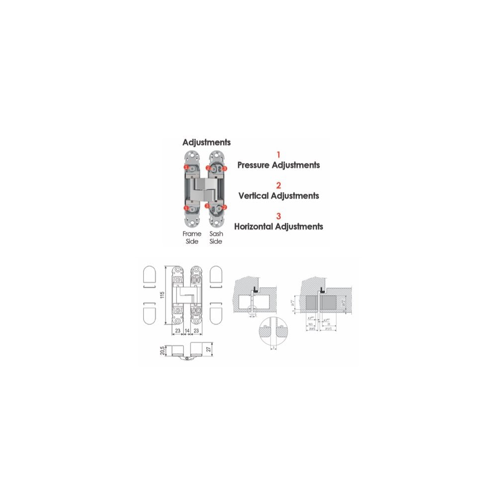 Eclipse Adjustable Concealed Hinge