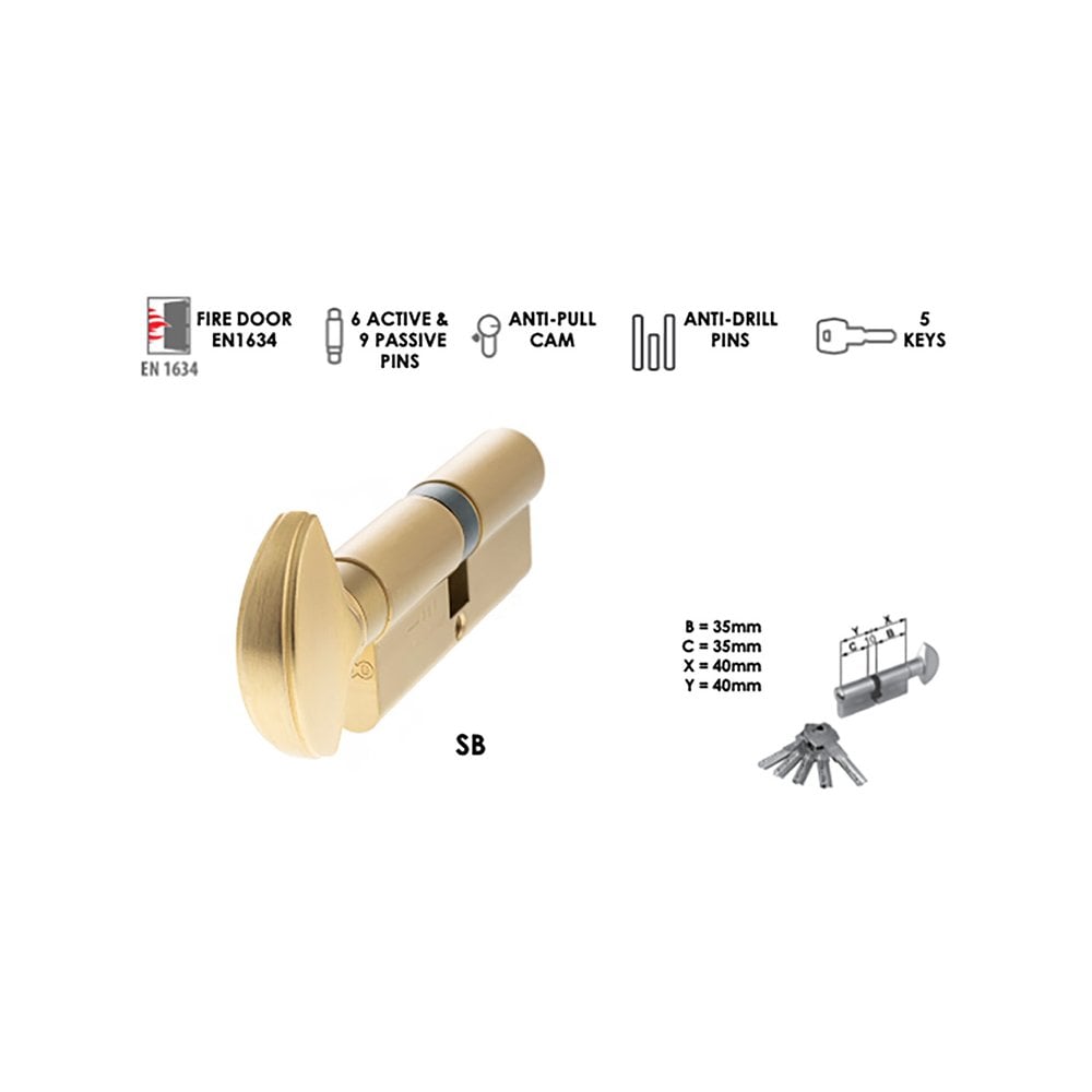 Enhanced Security BS Euro Profile Cylinder and Turn