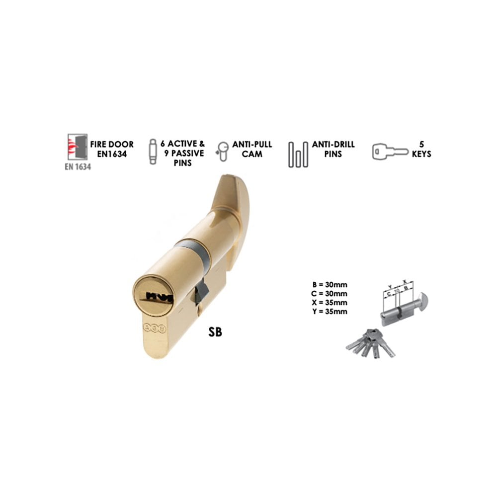 Enhanced Security BS Euro Profile Cylinder and Turn