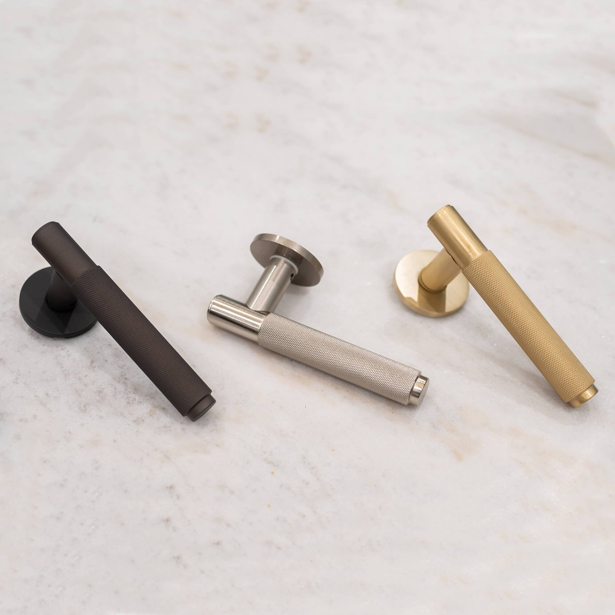 Knurled Crompton Lever on Rose