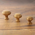 Hatton Reeded Cabinet Knob - Aged Brass