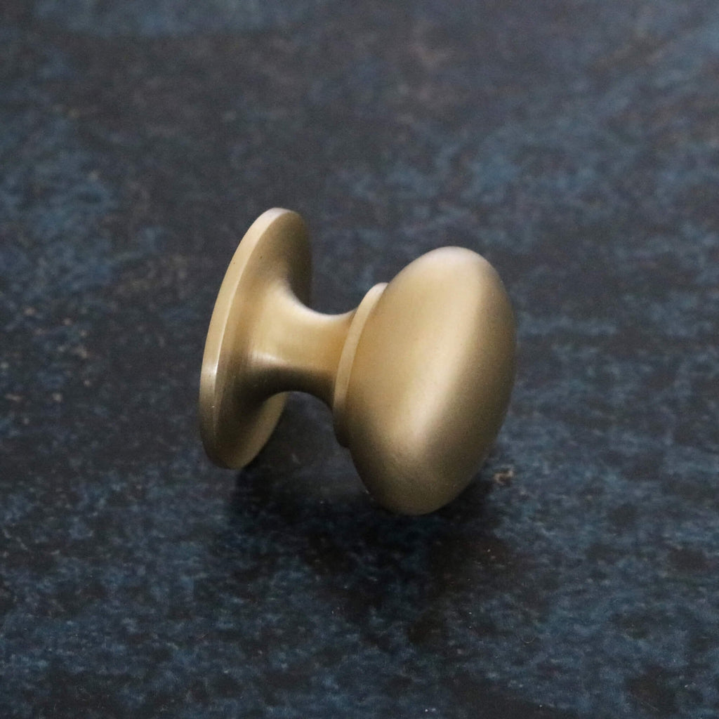 Henley Bun Cabinet Knob - Satin Brass