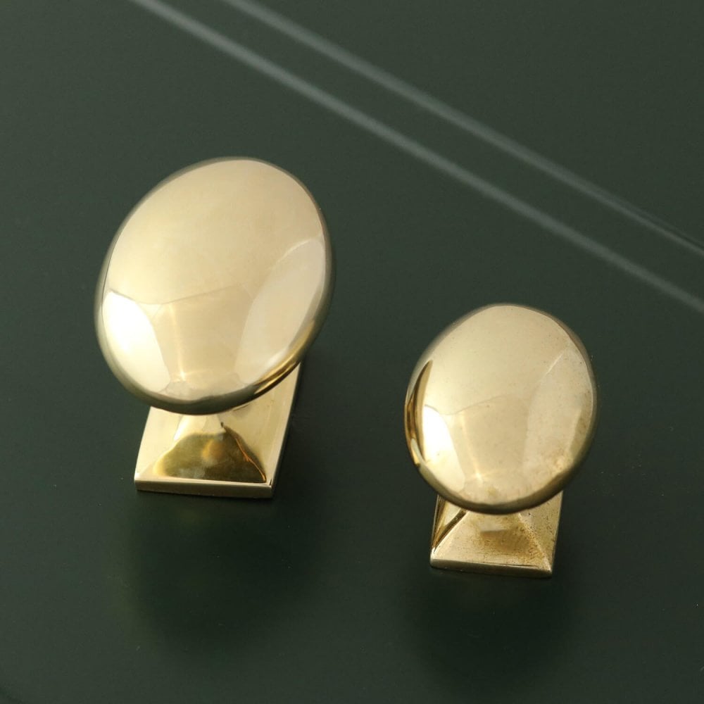 Monroe Oval Cupboard Knobs - Unlacquered Brass