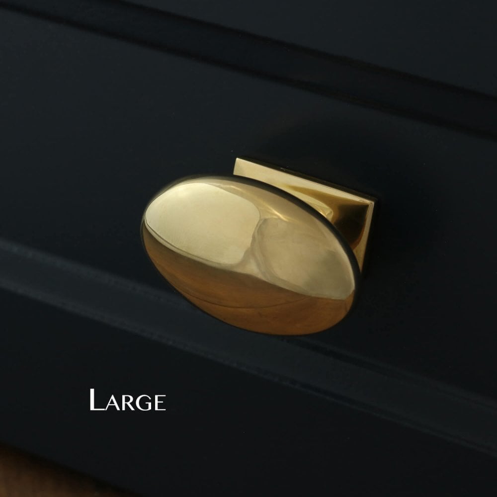 Monroe Oval Cupboard Knobs - Unlacquered Brass