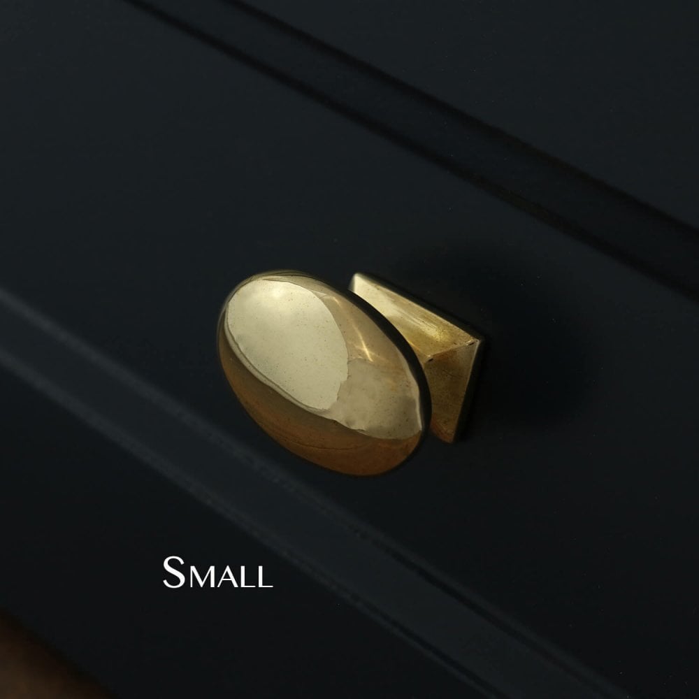 Monroe Oval Cupboard Knobs - Unlacquered Brass
